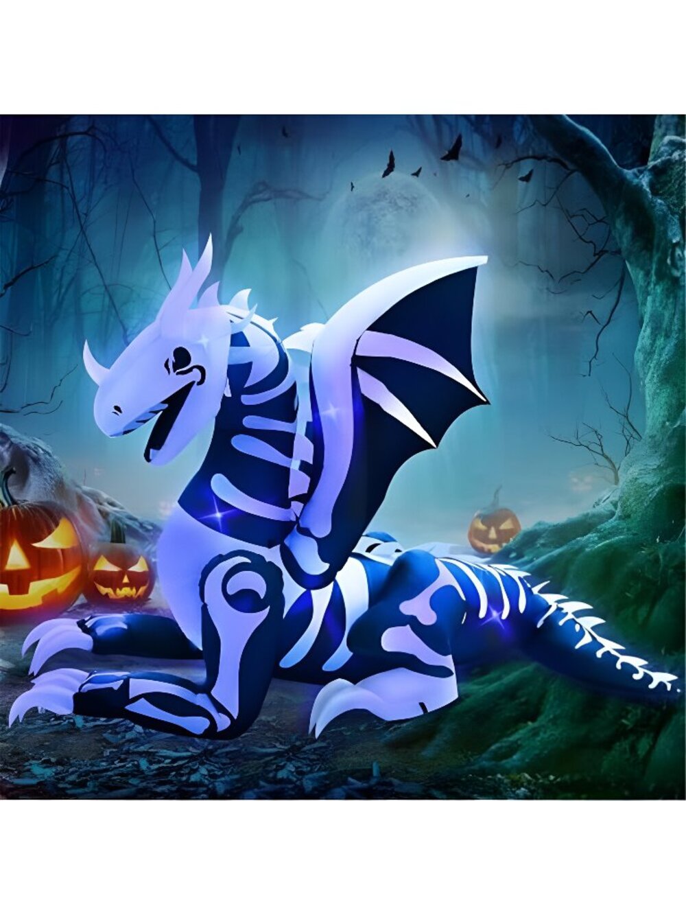 8FT Length Halloween Inflatable Dragon Skeleton Outdoor Decoration